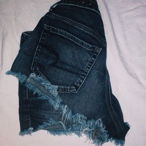 american eagle high rise denim shorts